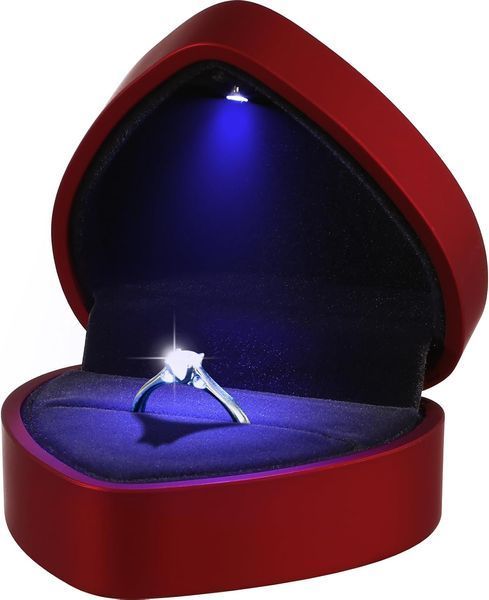 Коробочка для кільця з підсвічуванням Glow Heart - Футляр скриньки у вигляді серця для пропозиції чи весілля 3197940300 фото