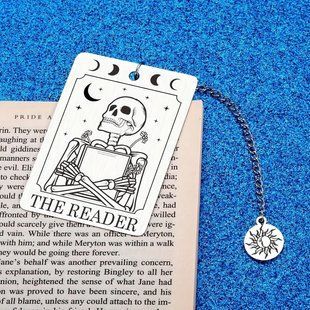 Закладка металева з малюнком скелета "The reader". Закладки для книг. Подарунок книголюбам 2668337597 фото