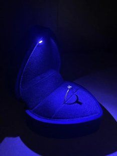 Коробочка для кольца с подсветкой шкатулки для кольца коробочка для обручек и кольца футляр для кольца черная 3127470894 фото