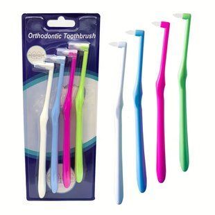 Монопучкова зубна щітка Orthodontic Toothbrush, набір 4 шт. для гігієни важкодоступних зон, для брекетів і імплантів 3127470907 фото