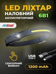 Налобний ліхтар ALL perspectives induction headlamp з подвійним джерелом світла та сенсорним датчиком 3133934436 фото