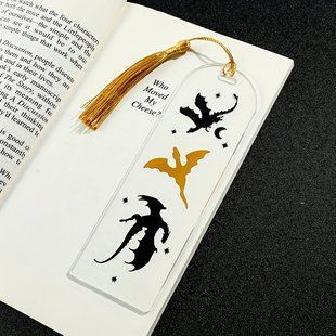Акриловая закладка для книг с кисточкой "Тень Дракона". Закладка для чтения, Подарок 2630763146 фото