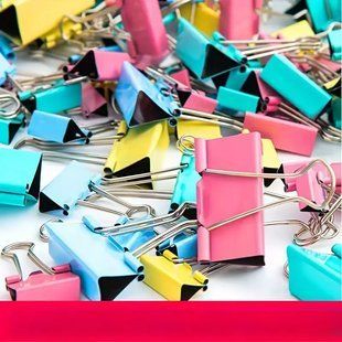 Біндери затискачі для паперу. Різнобарвні затискачі (15 мм / 30 шт) 2765035792 фото