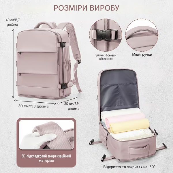 Рюкзак для ручной клади 40&times;30&times;20 см в авиакомпаниях Ryanair Wizz Air дорожный туристический ручной кладь 3191270672 фото
