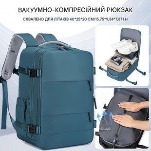 Рюкзак для ручной клади 40&times;25&times;20 см в авиакомпаниях Ryanair Wizz Air с вакуумным насосом ручная кладь в лоукостах 3207608168 фото