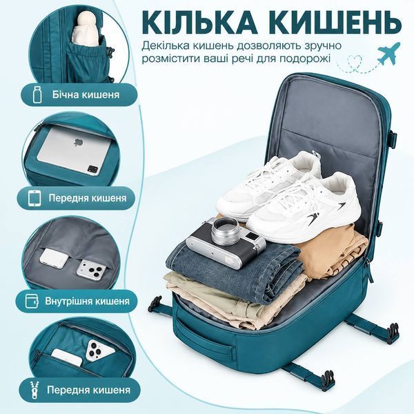 Рюкзак для ручной клади 40&times;25&times;20 см в авиакомпаниях Ryanair Wizz Air с вакуумным насосом ручная кладь в лоукостах 3207608168 фото